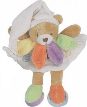 Doudou ours Nuage de couleurs attache tétine Doudou et compagnie