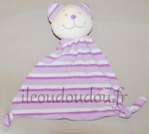 Doudou chat violet rayé Kiabi - Kitchoun