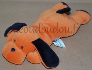 Peluche chien orange et bleu marine Sucre d'Orge