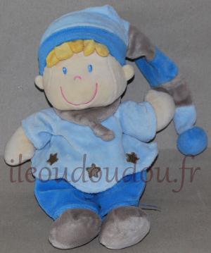 Poupée garçon lutin bleu et gris Nicotoy, Kiabi - Kitchoun, Simba Toys (Dickie)