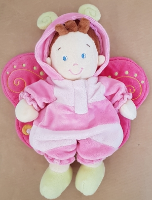 Doudou poupée garçon papillon rose Nicotoy, Kiabi - Kitchoun, Simba Toys (Dickie)
