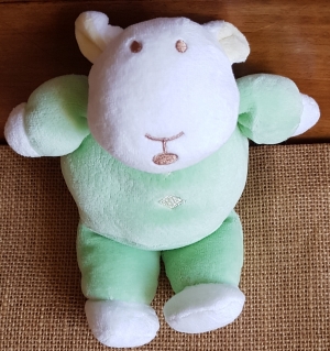 Peluche mouton vert et blanc Tex Baby