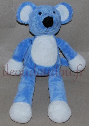 Doudou souris bleu et blanc TOTAL Nicotoy, Simba Toys (Dickie)