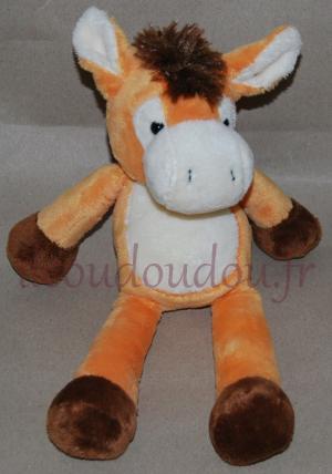Doudou âne cheval orange blanc et marron TOTAL Nicotoy, Simba Toys (Dickie)