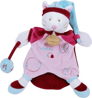 Marionnette chat rose Catchou - DC1563 Doudou et compagnie