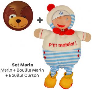 Poupée marin Les Bouilles de doudou bleu et blanc DC2290 Doudou et compagnie