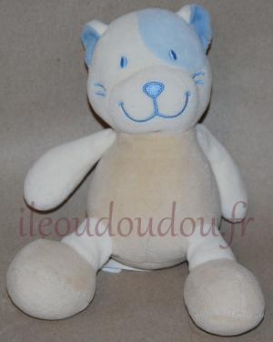 Peluche chat blanc crème et bleu Nicotoy, Simba Toys (Dickie)