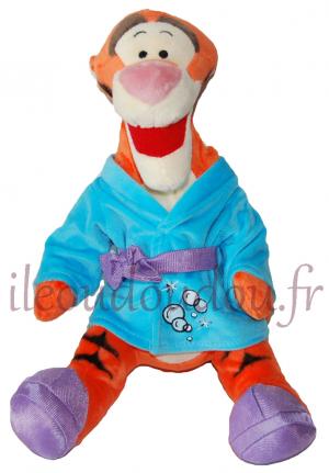 Peluche Tigrou en robe de chambre orange et bleu - Bubbles Disney Baby, Nicotoy, Simba Toys (Dickie)