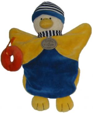 Marionnette Poussin Canard bleu et jaune DC1604 Doudou et compagnie