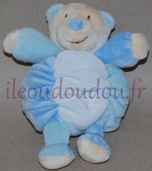 Peluche ours bleu et blanc BabySun