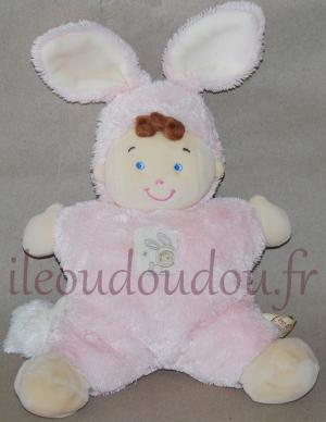 Doudou bébé déguisé en lapin rose Nicotoy, Simba Toys (Dickie)