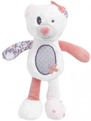 Doudou peluche ours rose blanc et gris  TAO (Tape à l'oeil)