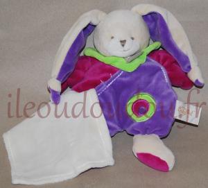 Peluche lapin violet et rose fushia BN503 Baby Nat