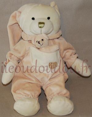 Peluche ours marron clair beige MGM Dodo d'amour