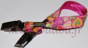 Attache-doudou coeurs roses Polkadot
