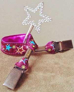 Attache-doudou étoiles violet Polkadot