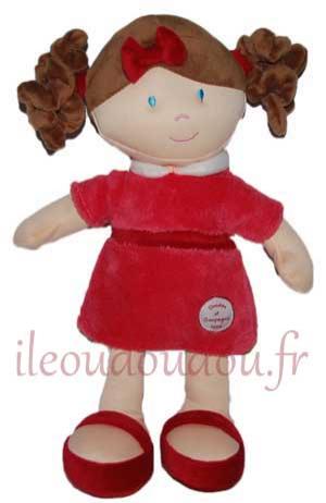 Poupée Mademoiselle Framboise fuschia et rouge DC2307 Doudou et compagnie