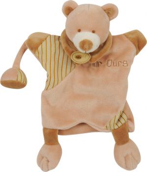Doudou Mr Ours marionnette marron beige BN508 Baby Nat