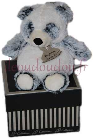 Peluche boule ours panda gris et blanc Z'ANIMOOS - petit modèle - HO2345 Histoire d'ours