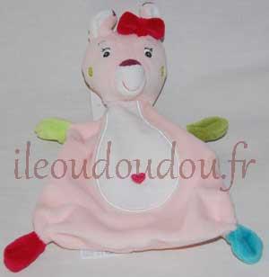 Doudou faon rose et blanc Baby Club