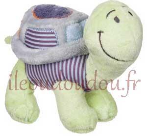 Peluche Yvan tortue verte et violette 16 cm Noukie's