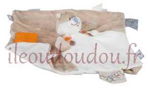 Doudou Charlie castor marron et blanc Noukie's