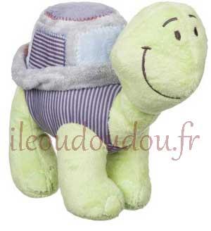 Peluche Yvan tortue verte et violette 26 cm Noukie's