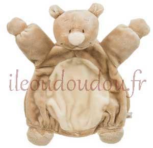 Doudou ours Nouky marionnette Noukie's