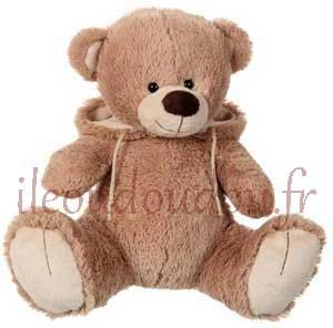 Peluche ours avec capuche marron *Capuch ours* Gipsy