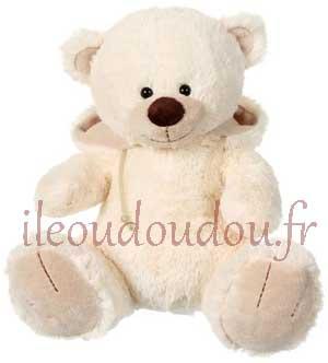 Peluche ours avec capuche blanc crème *Capuch ours* Gipsy