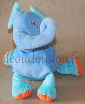 Peluche éléphant bleu et orange Ikea