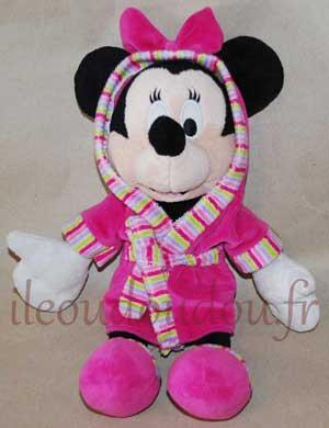Doudou peluche souris Minnie rose en peignoir Disney Baby
