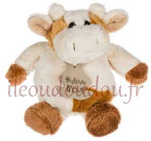 Peluche boule vache beige et marron - Petit modèle - HO1957 Histoire d'ours