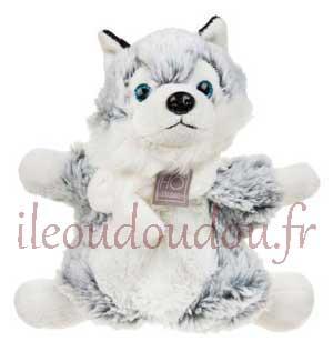Marionnette chien husky gris et blanc - HO2494 Histoire d'ours