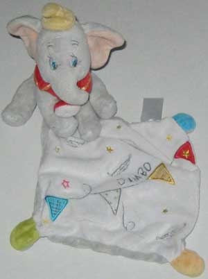 Doudou Dumbo éléphant tenant un mouchoir Disney Baby, Nicotoy, Simba Toys (Dickie)