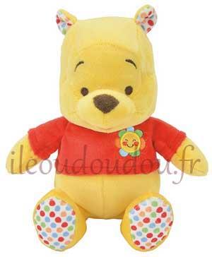 Peluche Winnie à pois et fleur brodée  Disney Baby, Nicotoy, Simba Toys (Dickie)