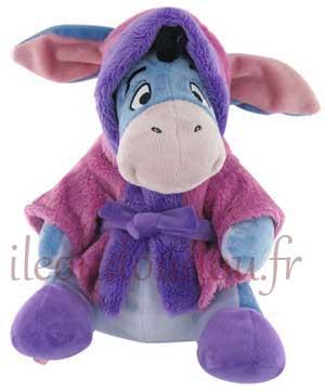 Peluche bourriquet bleu en peignoir rose et violet Disney Baby, Nicotoy, Simba Toys (Dickie)