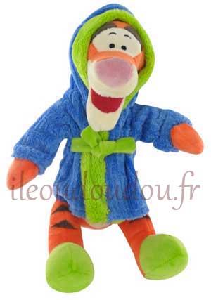 Peluche Tigrou en peignoir bleu et vert Disney Baby, Nicotoy, Simba Toys (Dickie)