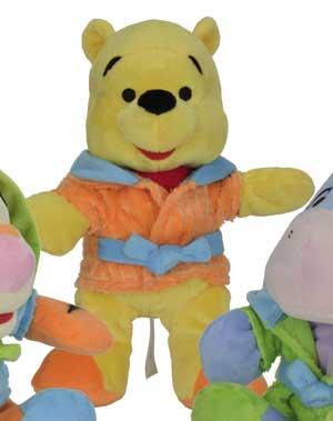 Doudou peluche Winnie en peignoir orange et bleu Disney Baby, Nicotoy, Simba Toys (Dickie)
