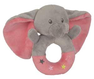 Hochet éléphant gris et rose Nicotoy, Simba Toys (Dickie)