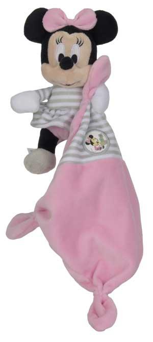 Peluche Minnie gris et rose tenant un mouchoir Disney Baby, Nicotoy, Simba Toys (Dickie)