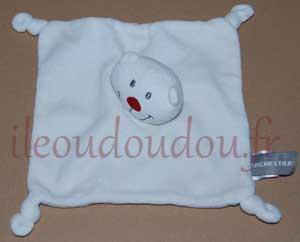 Doudou plat ours blanc Orchestra