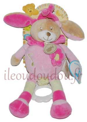 Peluche musicale lapin Mila rose BN539 Baby Nat