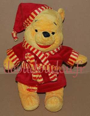 Peluche Winnie en peignoir rouge et jaune Disney Baby, Nicotoy, Simba Toys (Dickie)
