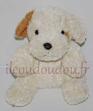 Peluche chien blanc et marron Auchan
