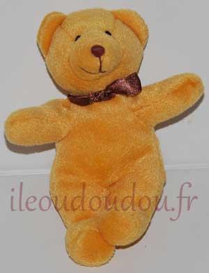 Peluche ours jaune et marron - petit modèle Yves Rocher, Marques parfumerie