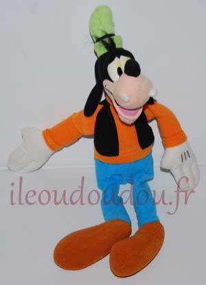 Peluche Pluto orange bleu et noir Mattel, Disney Baby, Vintage
