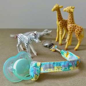 Attache-tétine animaux de la jungle Polkadot