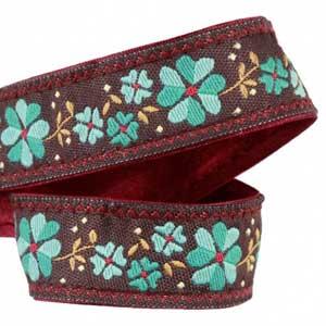 Attache-doudou myosotis bleu et bordeaux