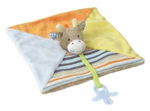 Doudou girafe vache bleu orange et jaune GoGo Happy Horse